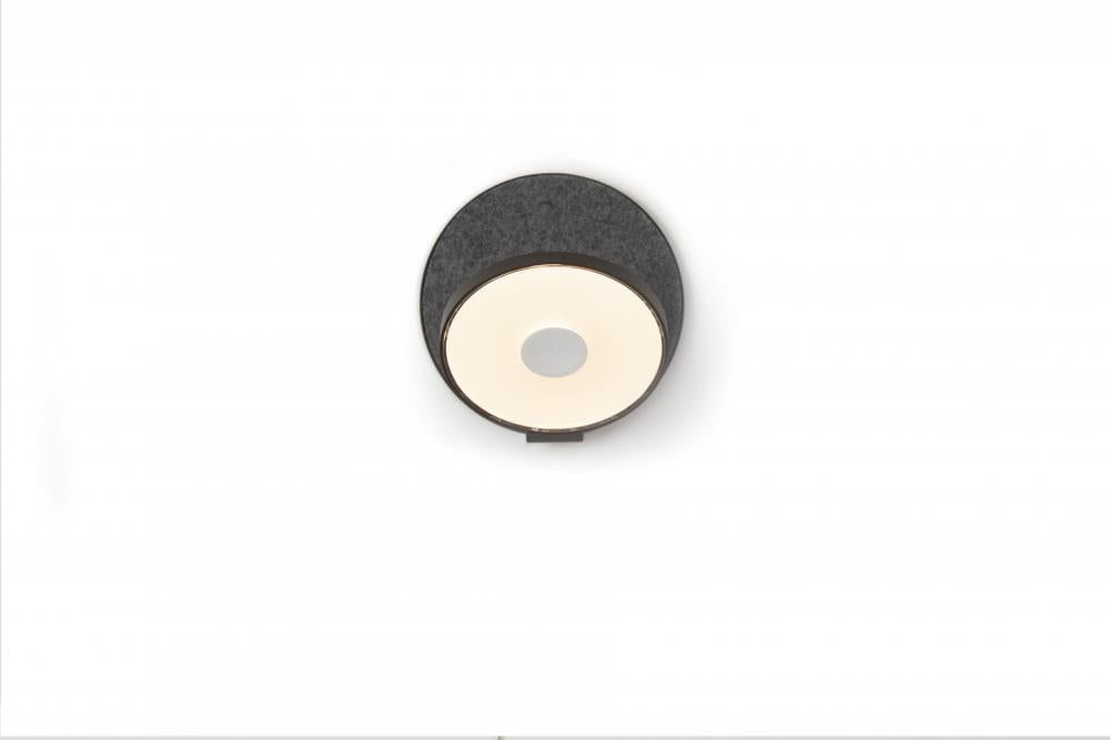 Koncept Inc Gravy Wall Sconce - Metallic Black body, Oxford (felt) plates - Hardwire GRW-S-MBK-OXF-HW