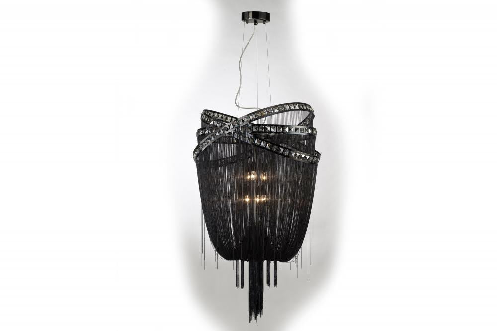 Avenue Lighting WILSHIRE BLVD. COLLECTION BLACK STEEL CHAIN FOYEAR HANGING FIXTURE HF1609