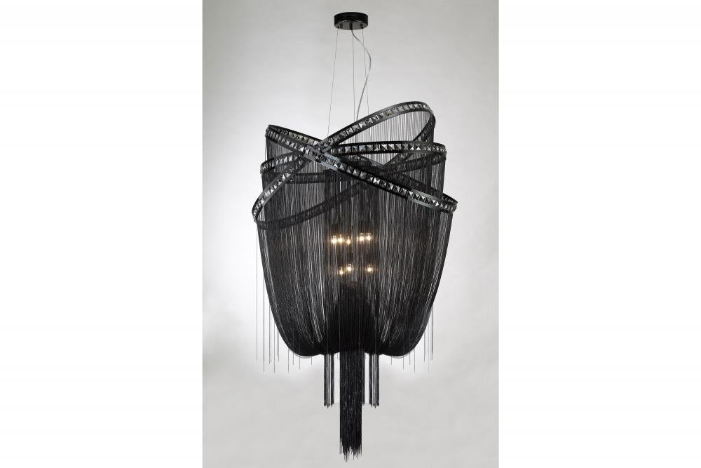 Avenue Lighting WILSHIRE BLVD. COLLECTION BLACK STEEL CHAIN FOYEAR HANGING FIXTURE HF1610