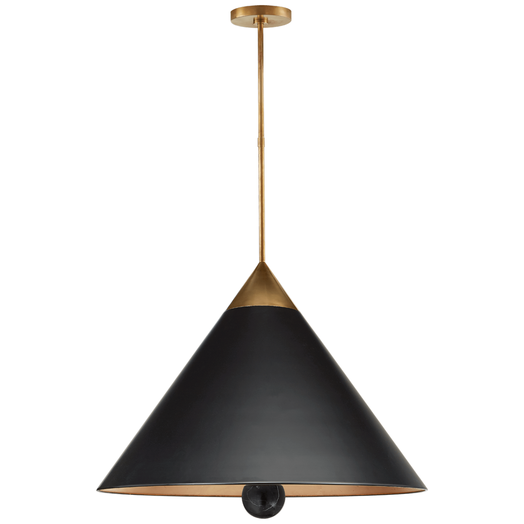 Visual Comfort Cleo Large Pendant Mini-Pendants Visual Comfort & Co. Antique-Burnished Brass Black 