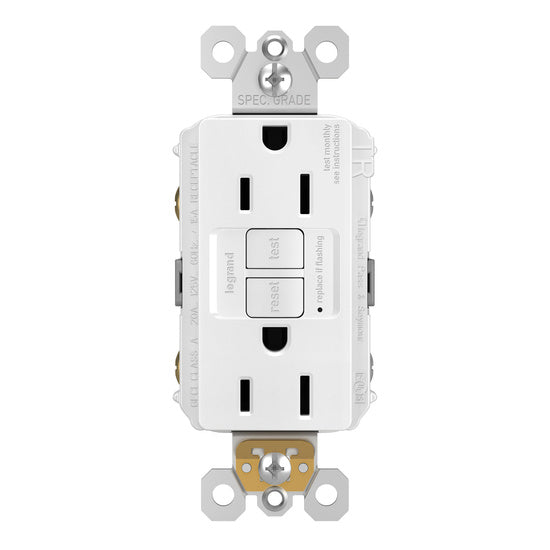 radiant® Spec Grade 15A Tamper Resistant Self Test GFCI Receptacle 1597TR