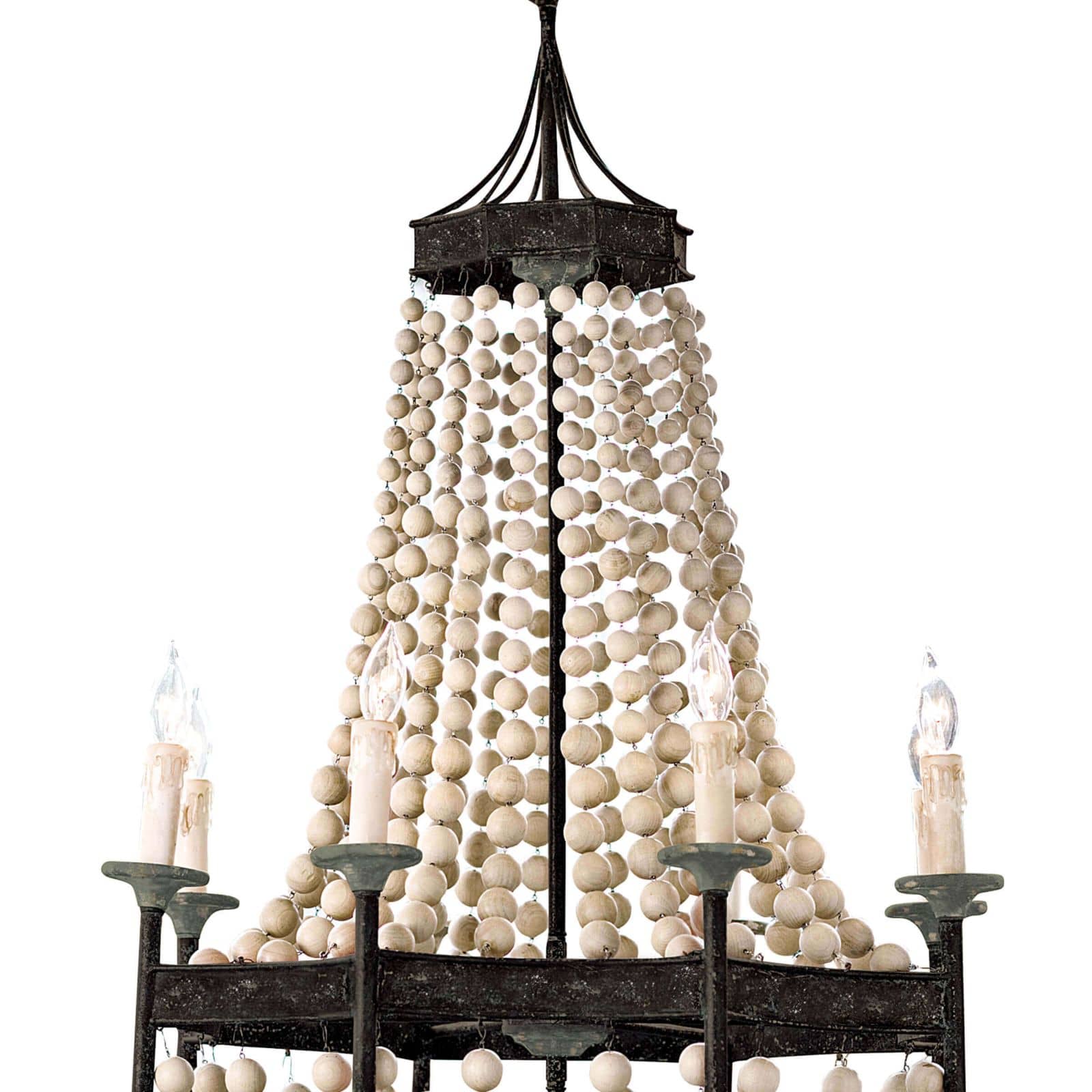 Regina Andrew Wood Beaded Chandelier