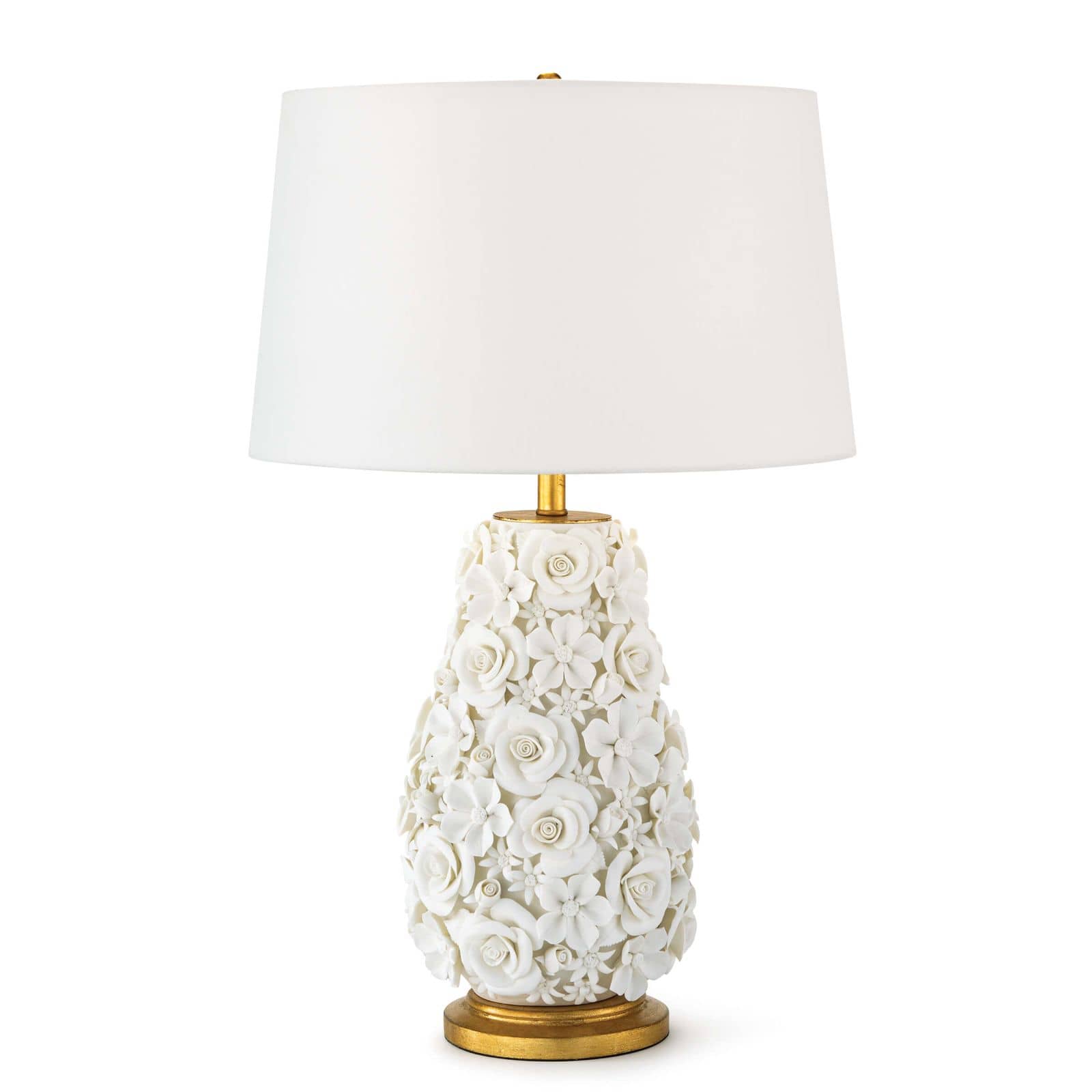 Regina Andrew  Alice Porcelain Flower Table Lamp Table Lamps Regina Andrew White  