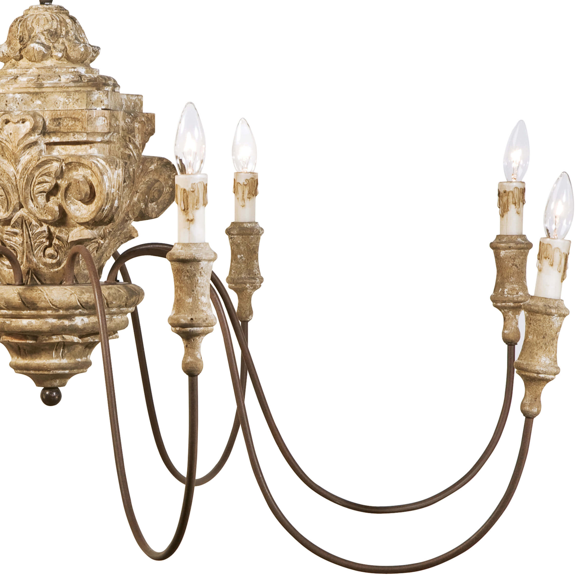 Regina Andrew Wood Carved Chandelier