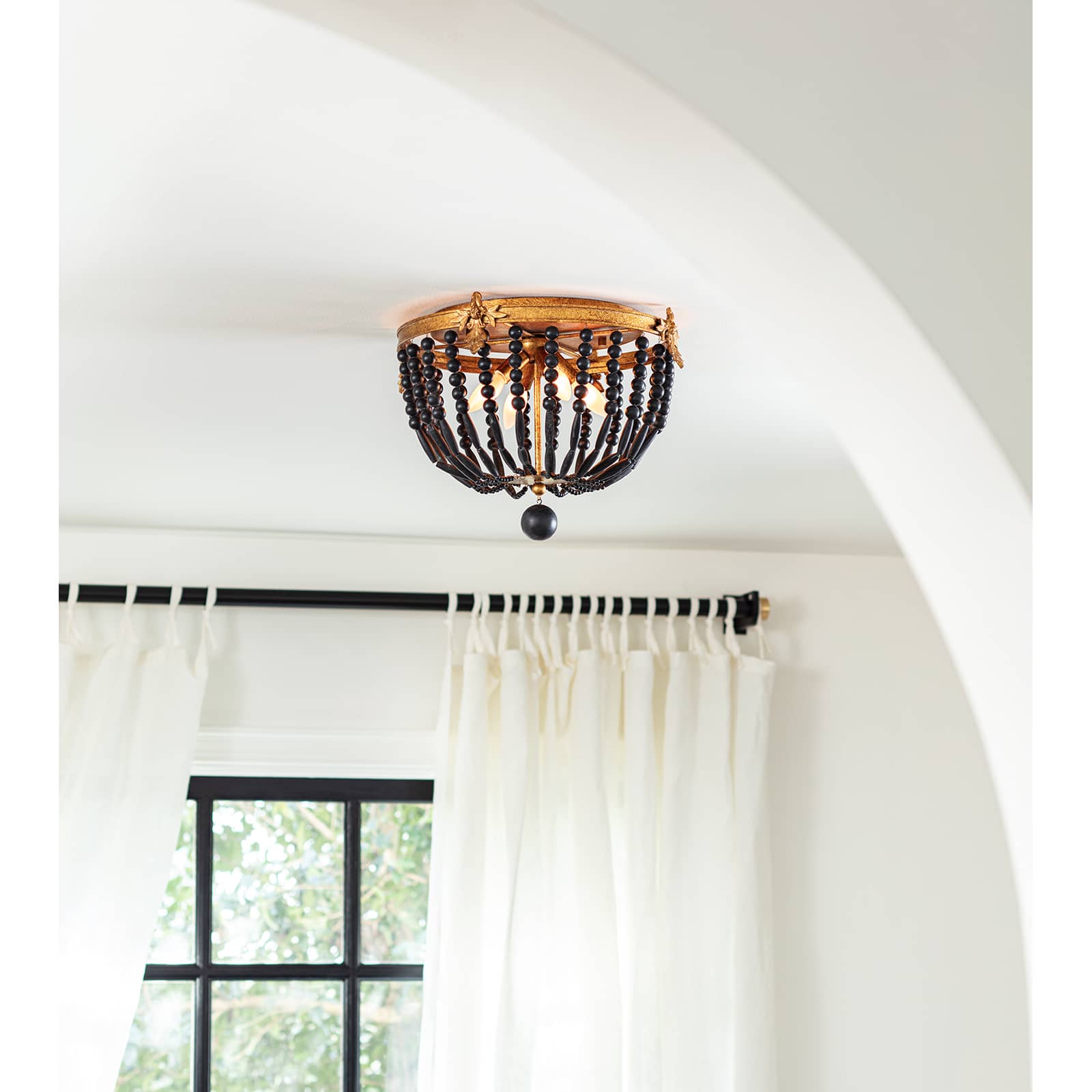 Regina Andrew  Fabian Wood Bead Flush Mount Ceiling Flush Mounts Regina Andrew   