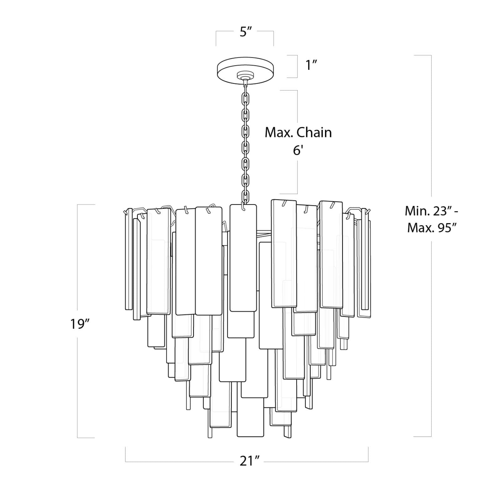 Regina Andrew Glacier Chandelier Small