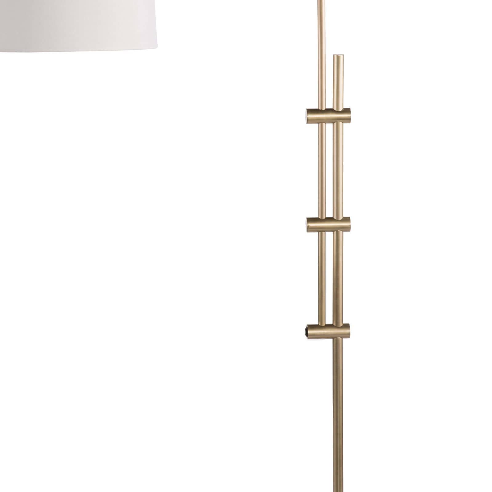 Regina Andrew  Arc Floor Lamp With Fabric Shade (Natural Brass) Table Lamps Regina Andrew   