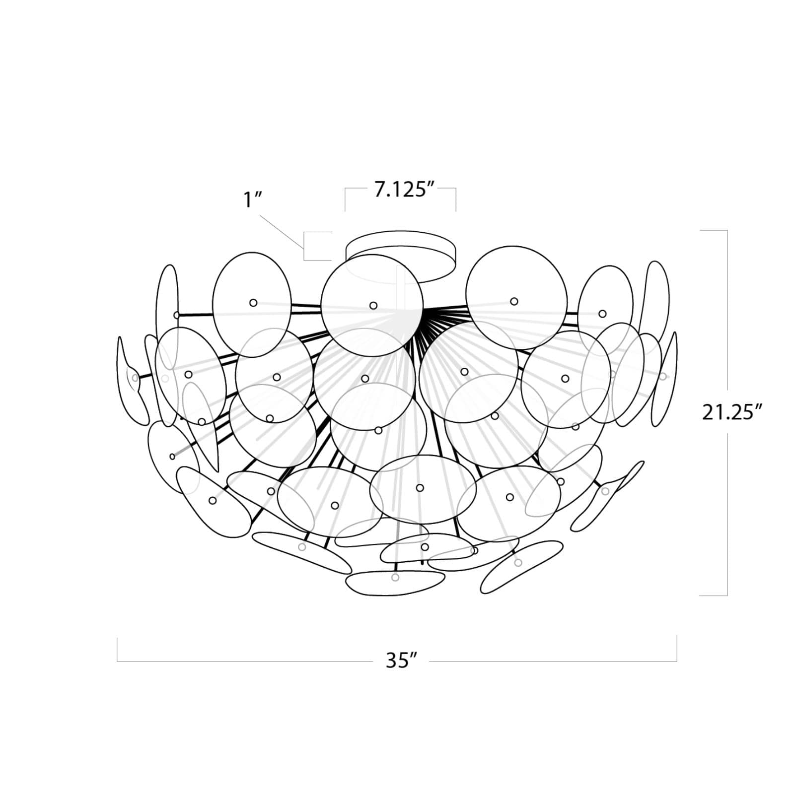 Regina Andrew  Poppy Glass Semi Flush Mount (Clear) Ceiling Flush Mounts Regina Andrew   