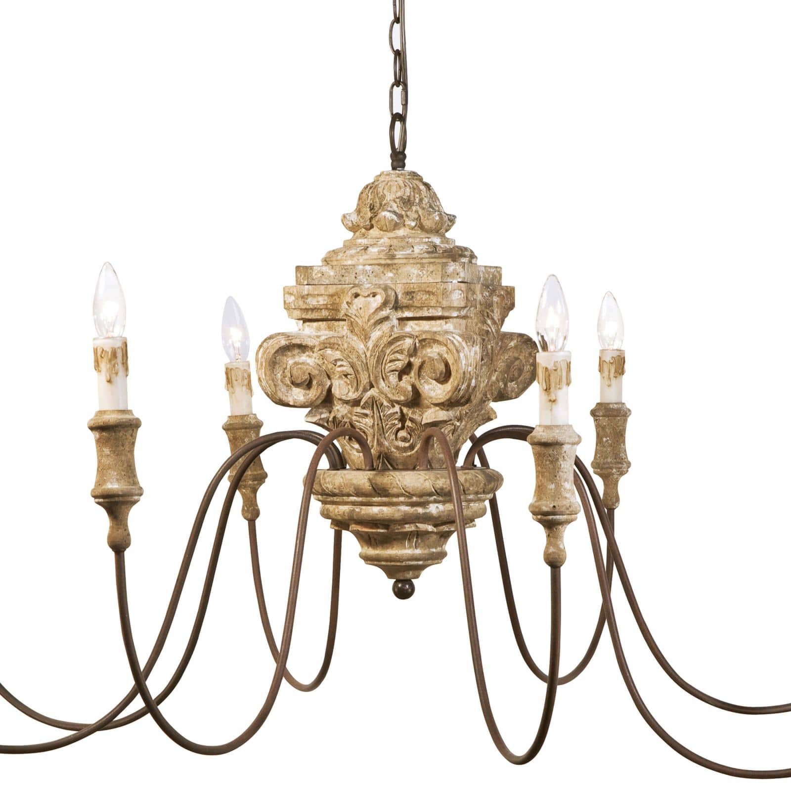 Regina Andrew Wood Carved Chandelier