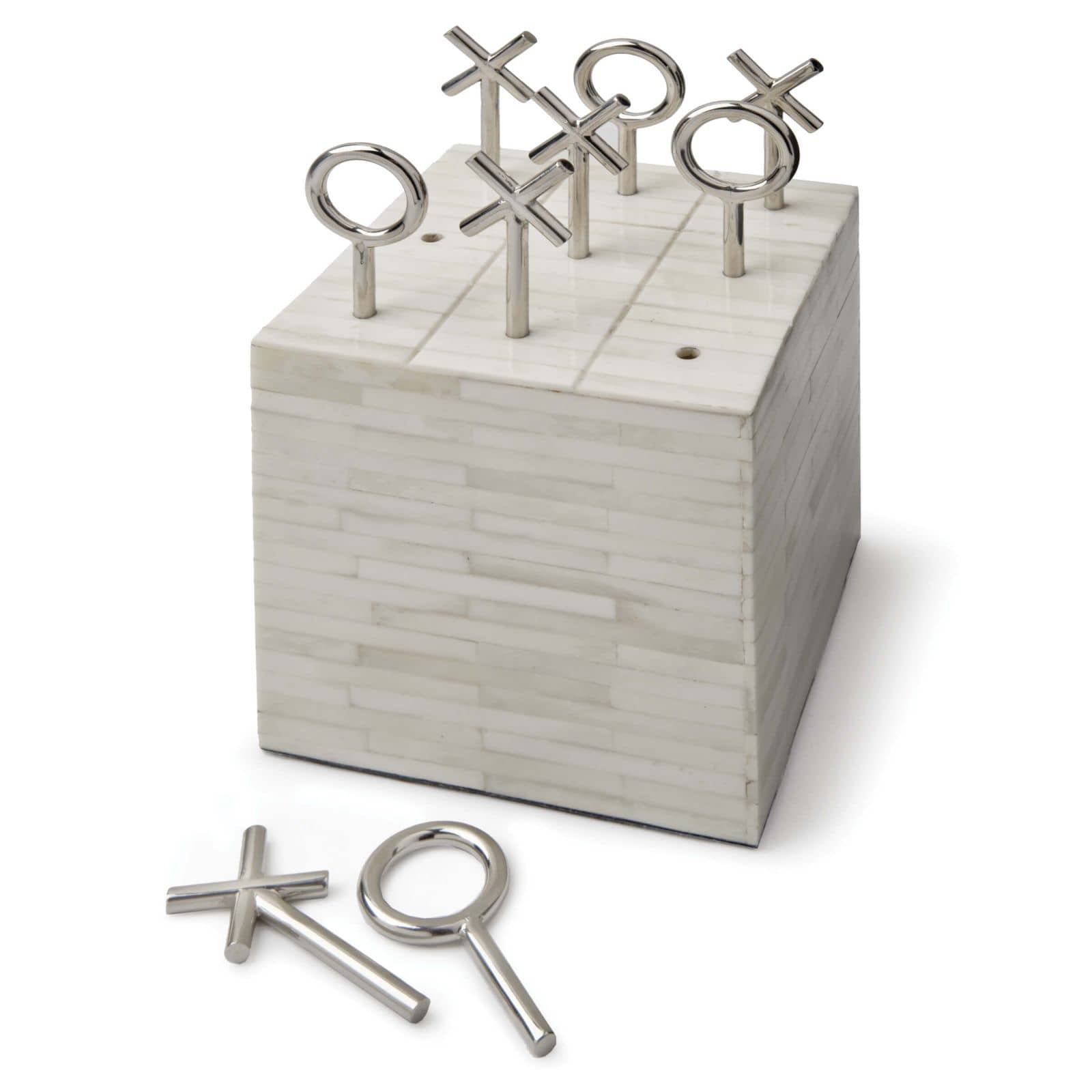 Regina Andrew  Tic Tac Toe Block (White Bone) Decorative Accents Regina Andrew Natural  