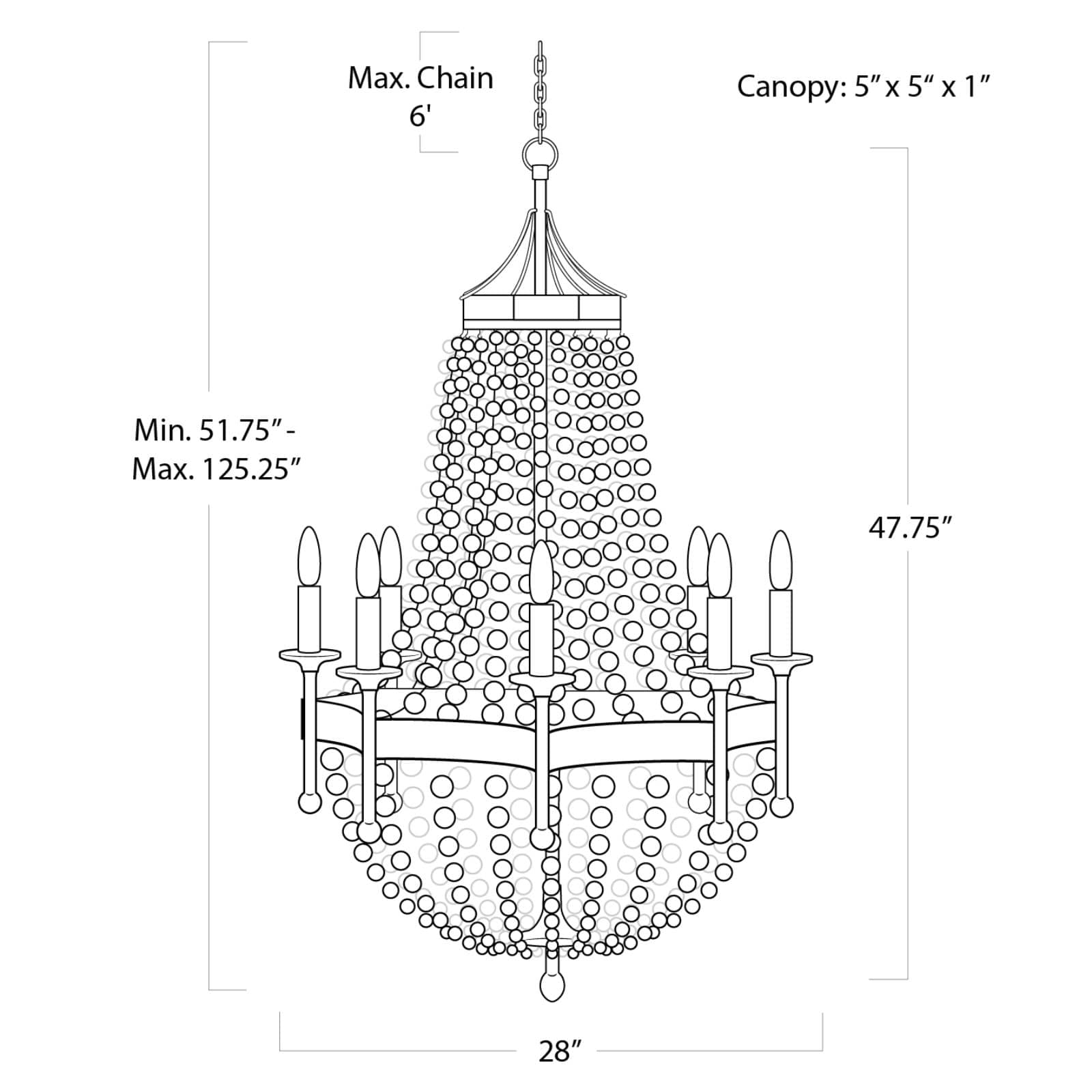 Regina Andrew Wood Beaded Chandelier