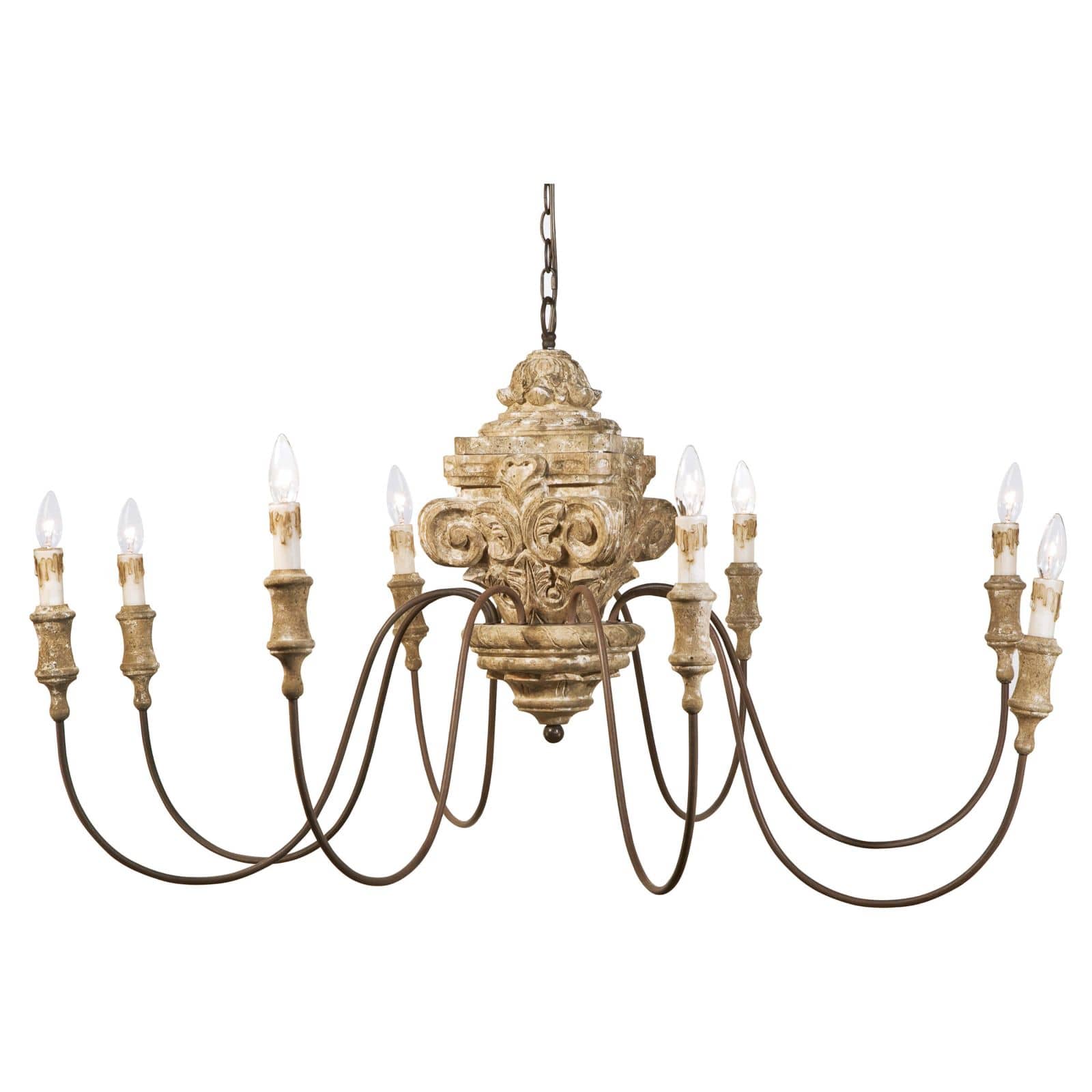 Regina Andrew Wood Carved Chandelier