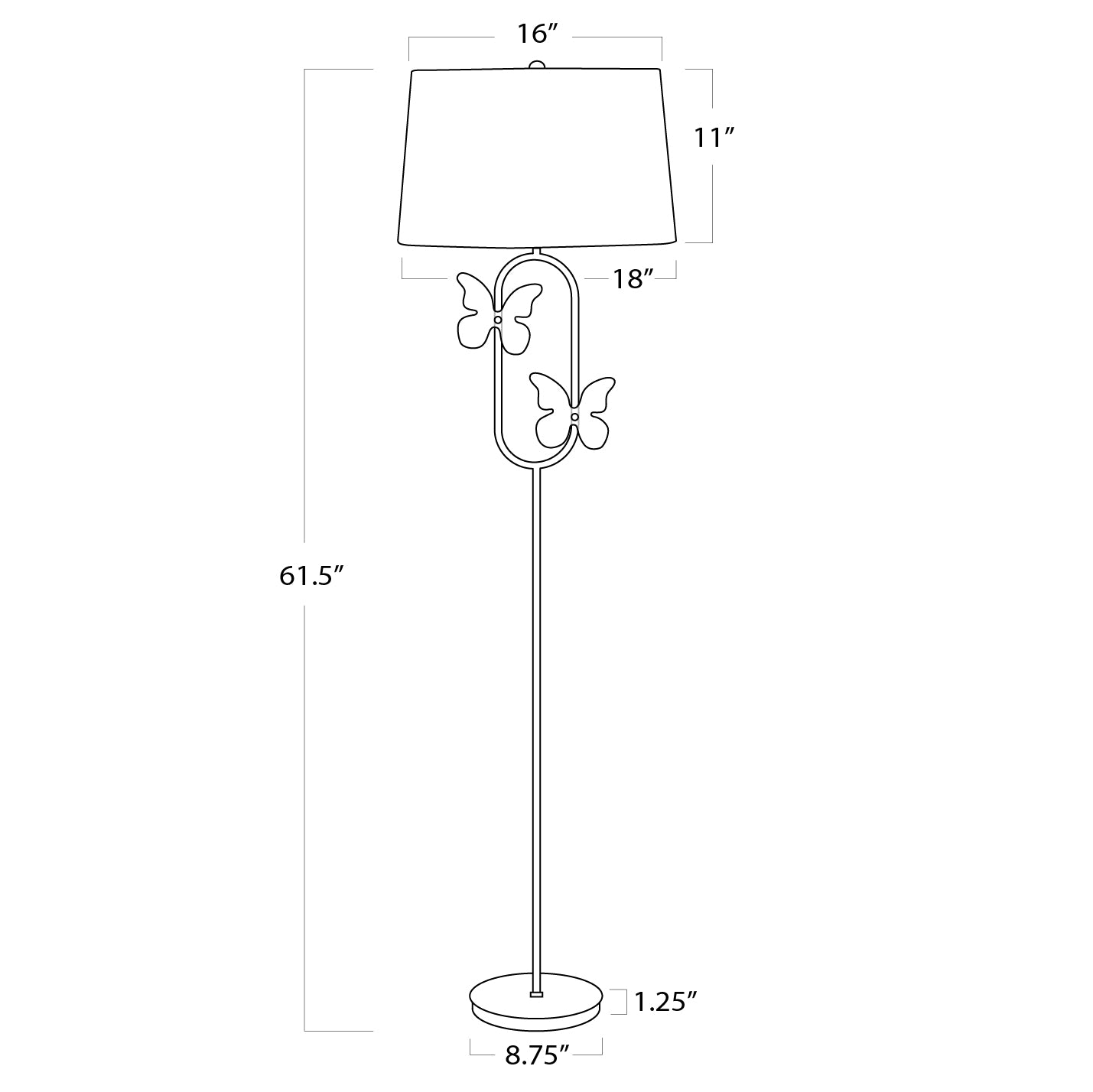 Regina Andrew Monarch Oval Floor Lamp