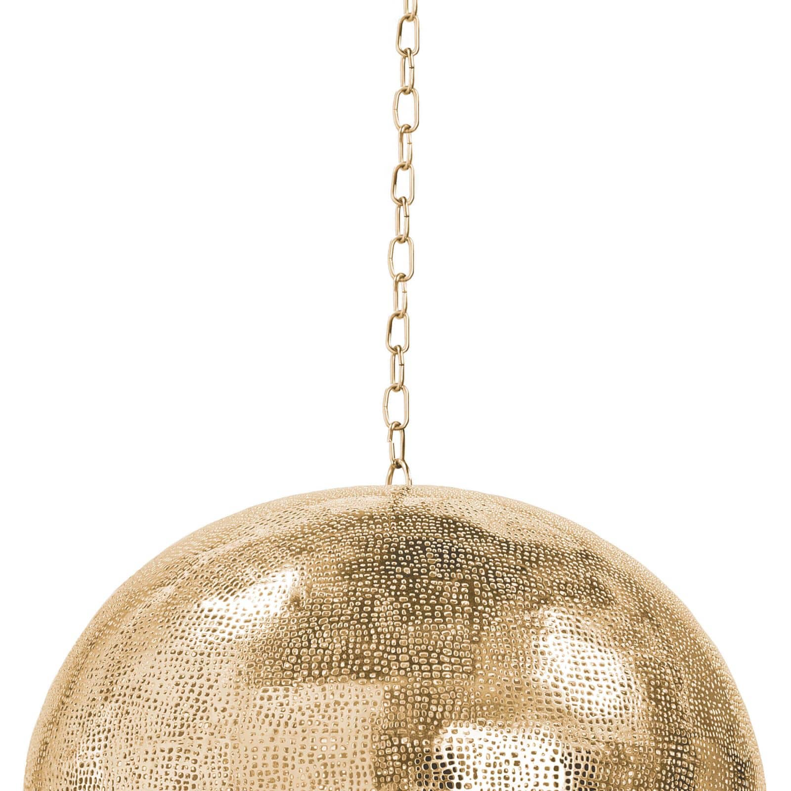 Regina Andrew Pierced Metal Sphere Pendant (Natural Brass)