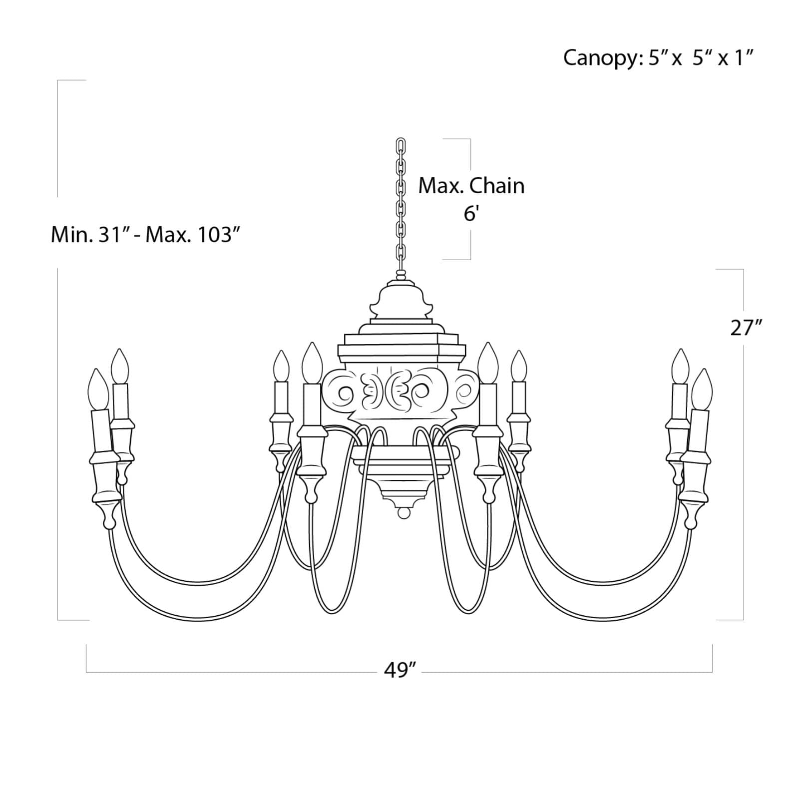 Regina Andrew Wood Carved Chandelier