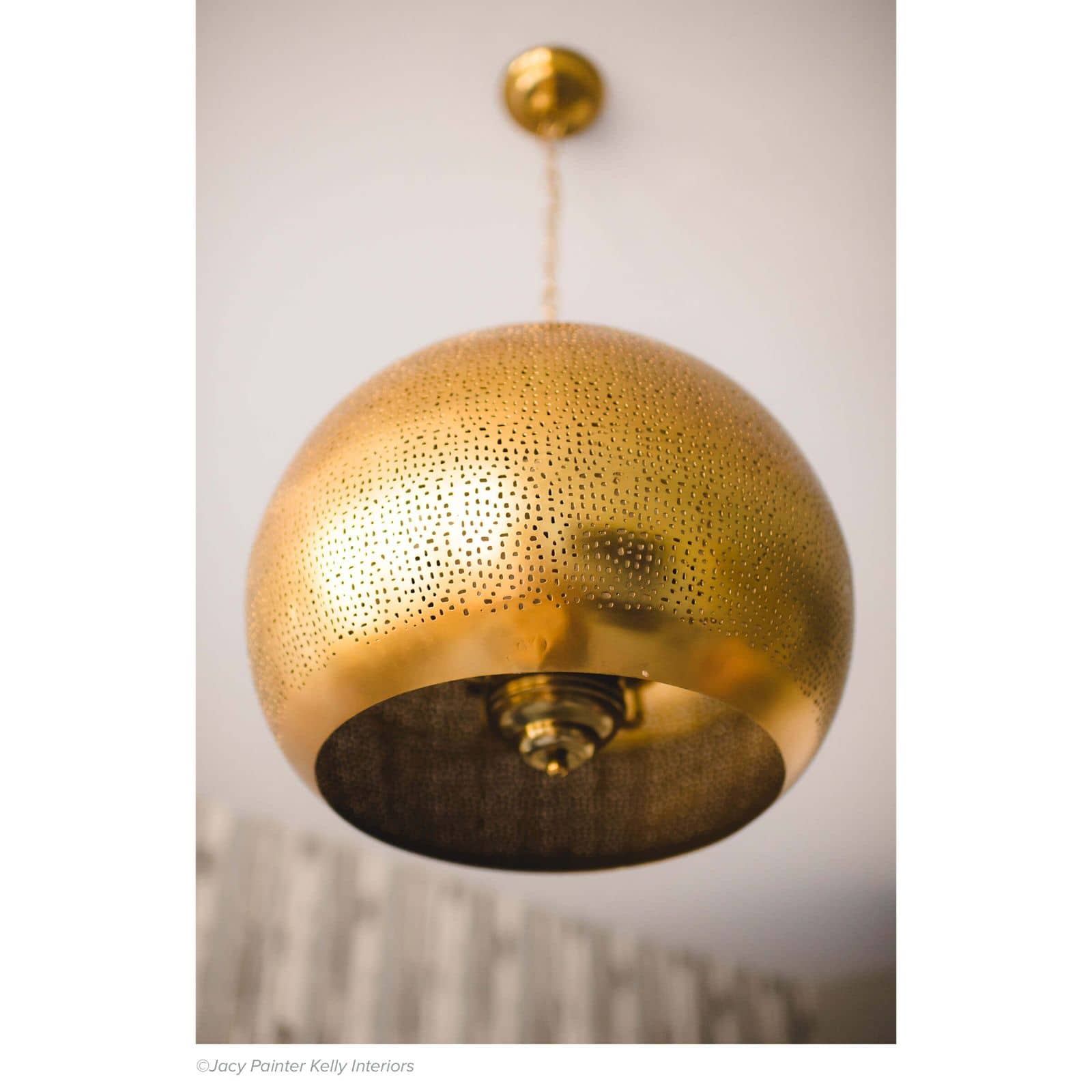 Regina Andrew Pierced Metal Sphere Pendant (Natural Brass)