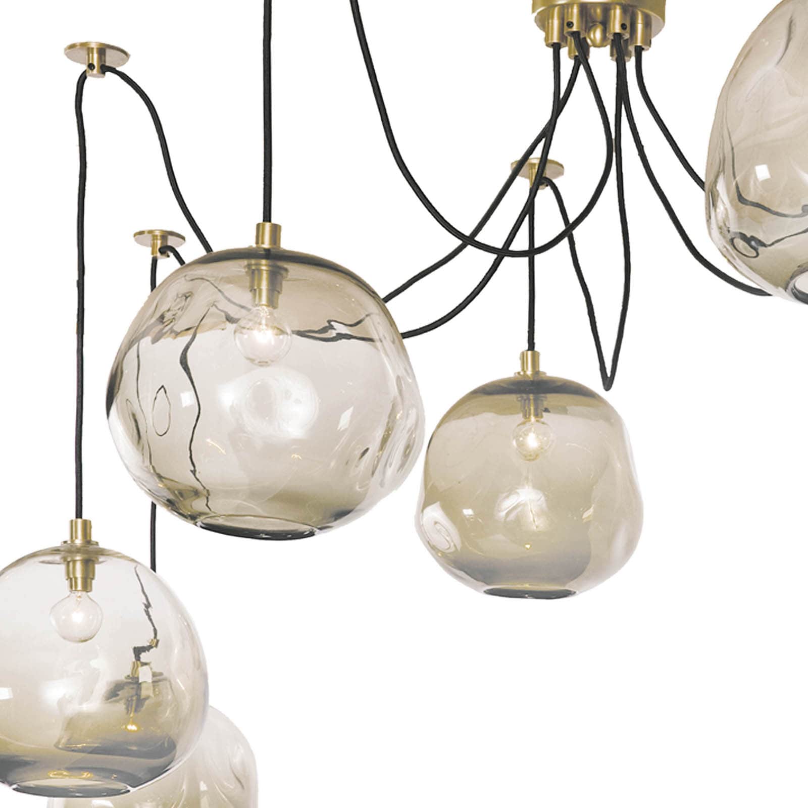 Regina Andrew  Molten Spider Large With Smoke Glass (Natural Brass) Pendants Regina Andrew   