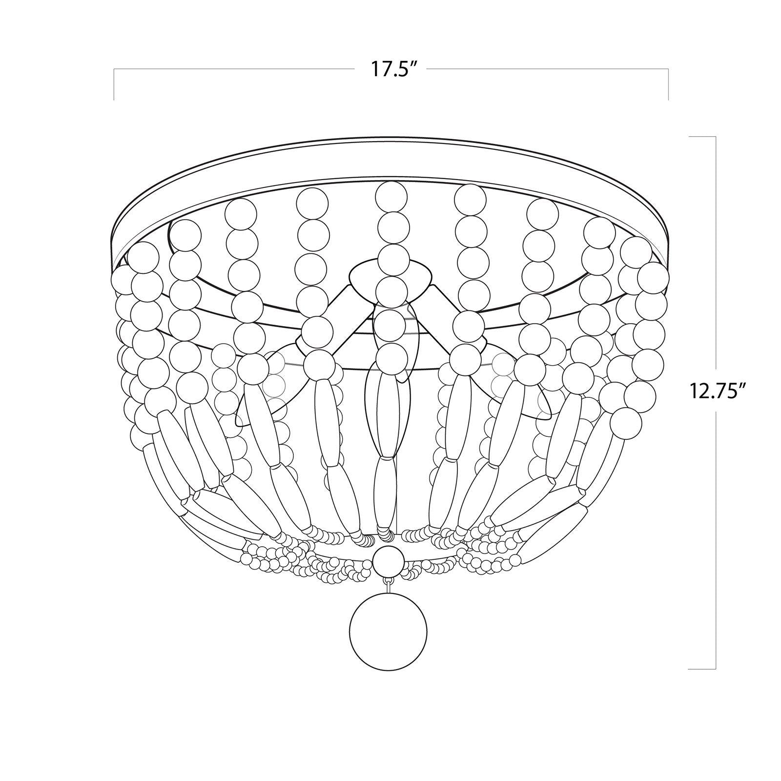 Regina Andrew  Fabian Wood Bead Flush Mount Ceiling Flush Mounts Regina Andrew   