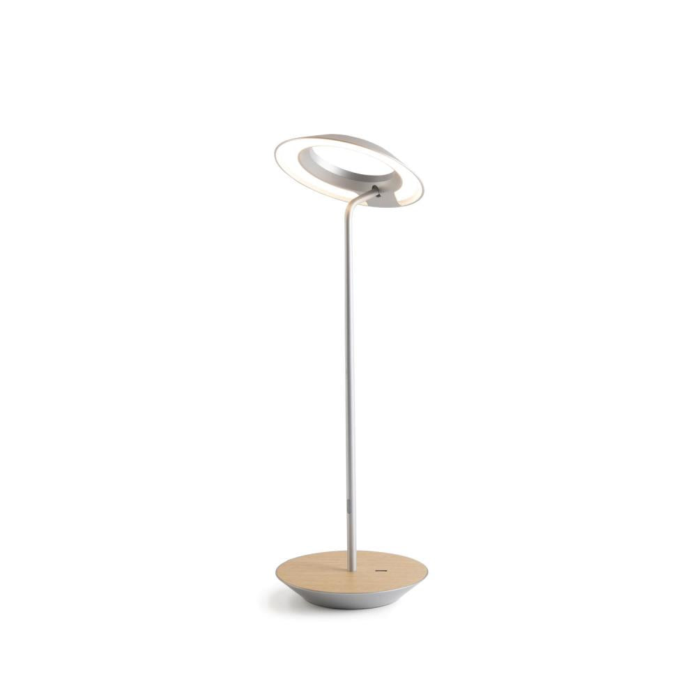 Koncept Inc Royyo Desk Lamp, Silver body, White Oak base plate RYO-SW-SIL-WOK-DSK