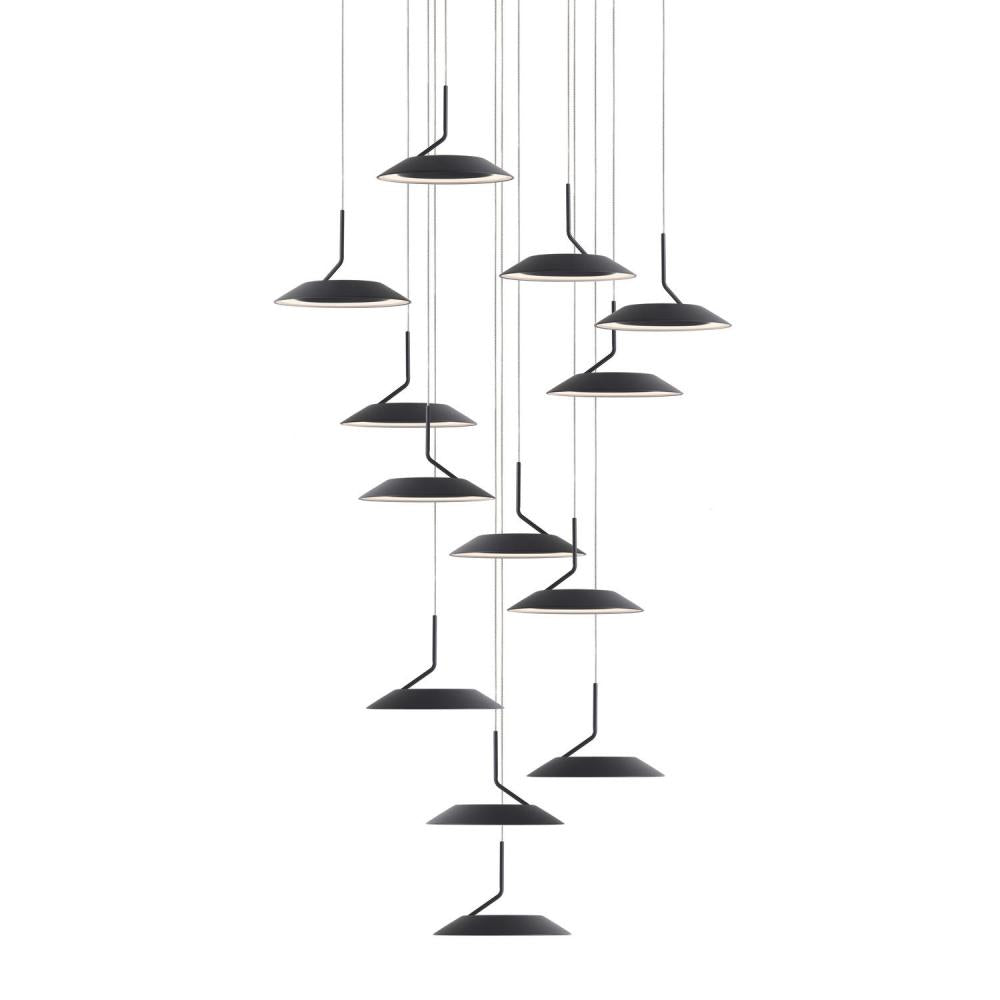 Koncept Inc Royyo Pendant (Circular with 13 pendants), Matte Black, Matte Black Canopy RYP-C13-SW-MTB