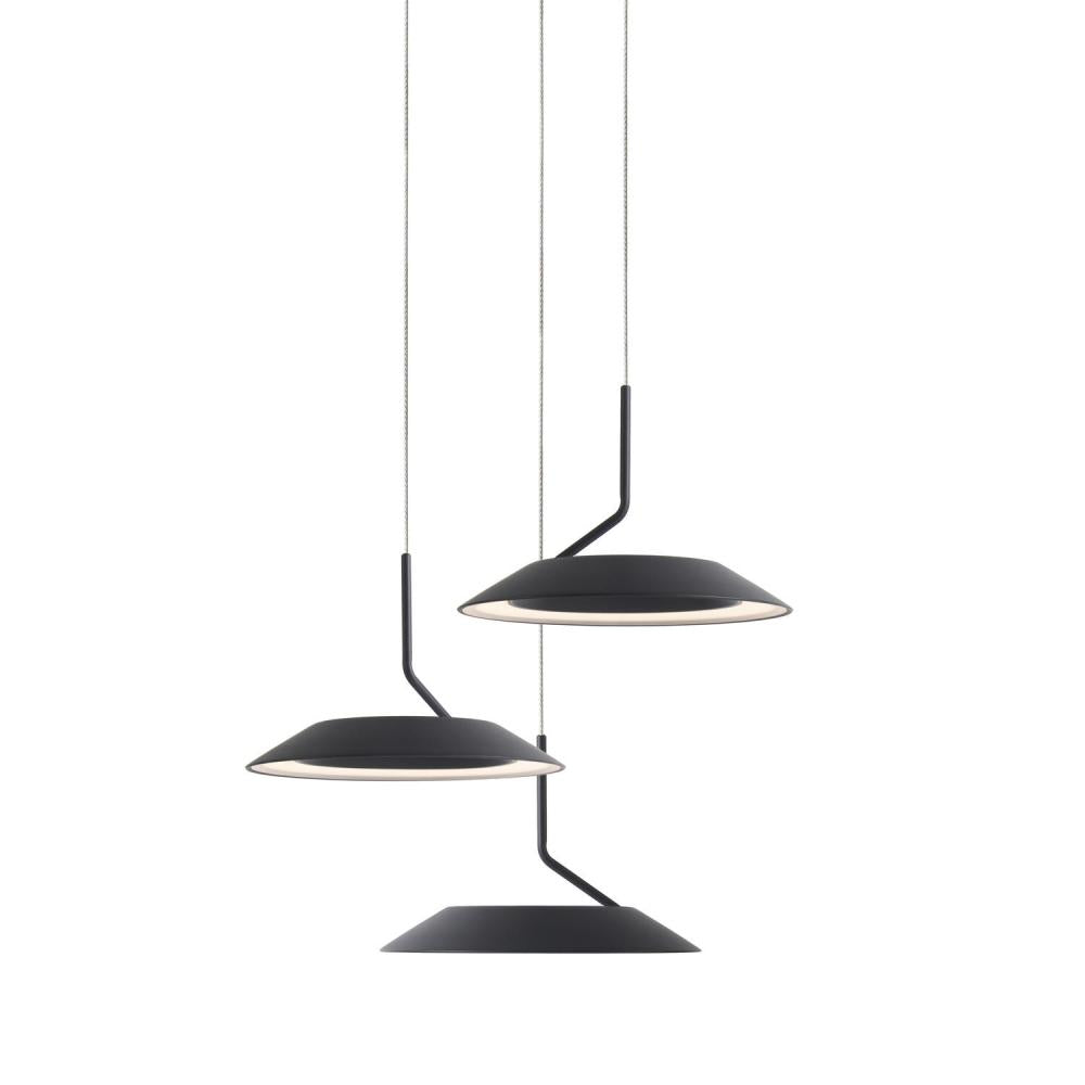 Koncept Inc Royyo Pendant (Circular with 3 pendants), Matte Black, Matte Black Canopy RYP-C3-SW-MTB