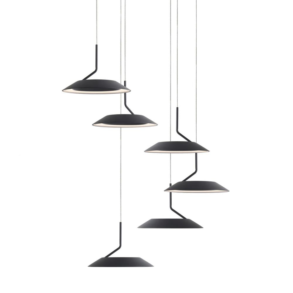 Koncept Inc Royyo Pendant (Circular with 6 pendants), Matte Black, Matte Black Canopy RYP-C6-SW-MTB