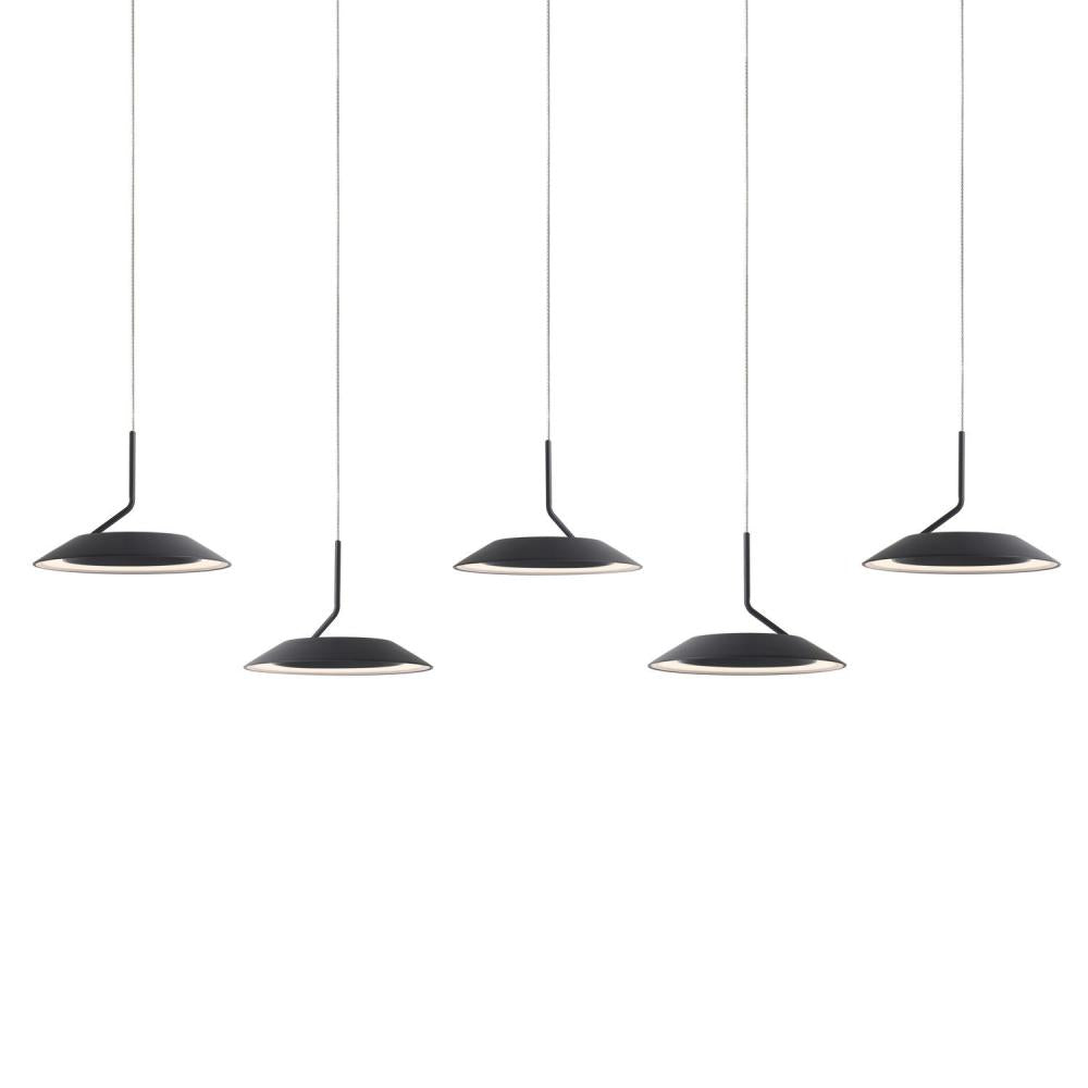 Koncept Inc Royyo Pendant (linear with 5 pendants), Matte Black, Matte Black Canopy RYP-L5-SW-MTB