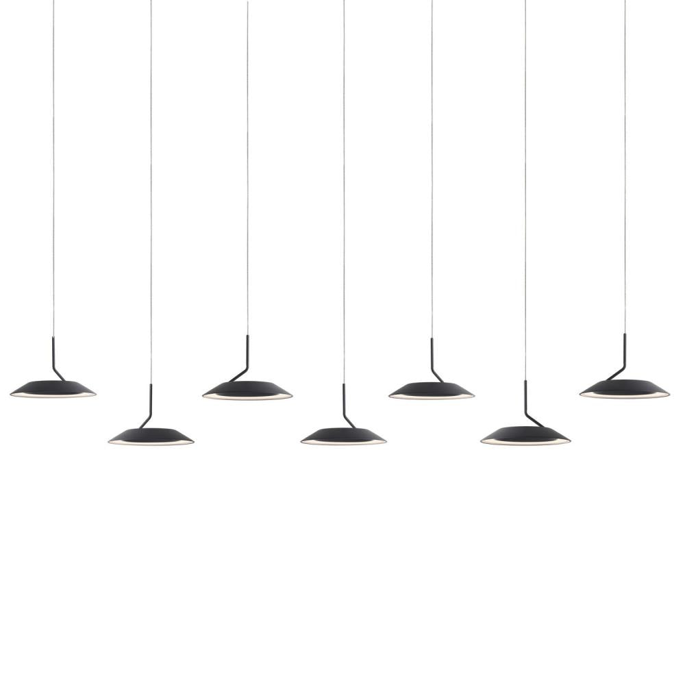 Koncept Inc Royyo Pendant (linear with 7 pendants), Matte Black, Matte Black Canopy RYP-L7-SW-MTB