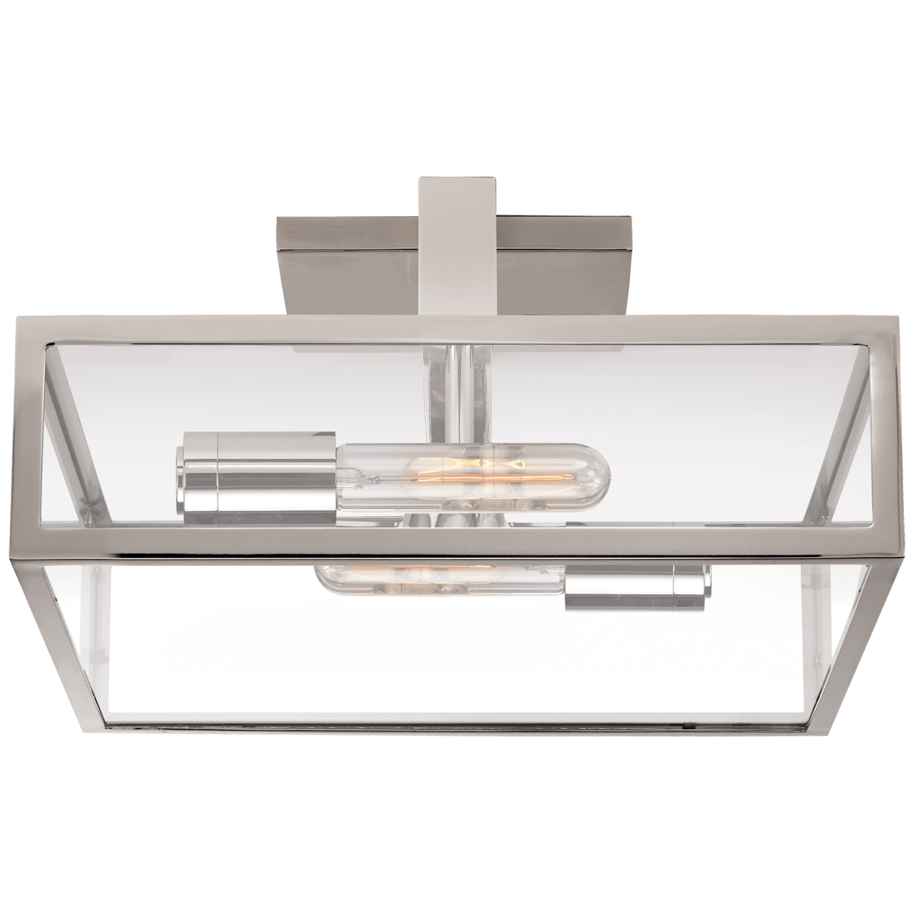 Visual Comfort Halle Medium Flush Mount Ceiling Flush Mounts Visual Comfort & Co. Polished Nickel Clear Glass 