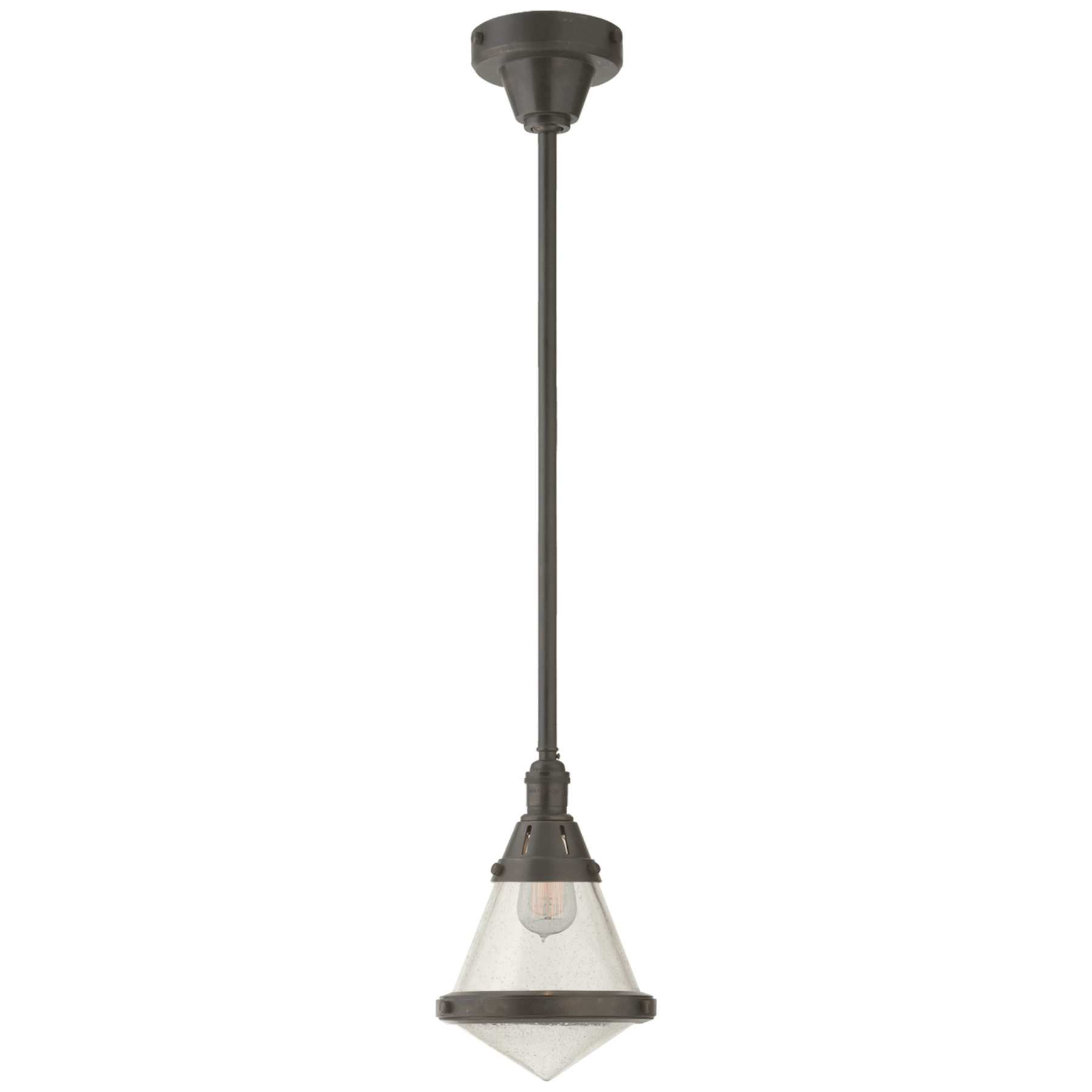 Visual Comfort Gale Petite Pendant Light Mini-Pendants Visual Comfort & Co. Bronze Seeded Glass 