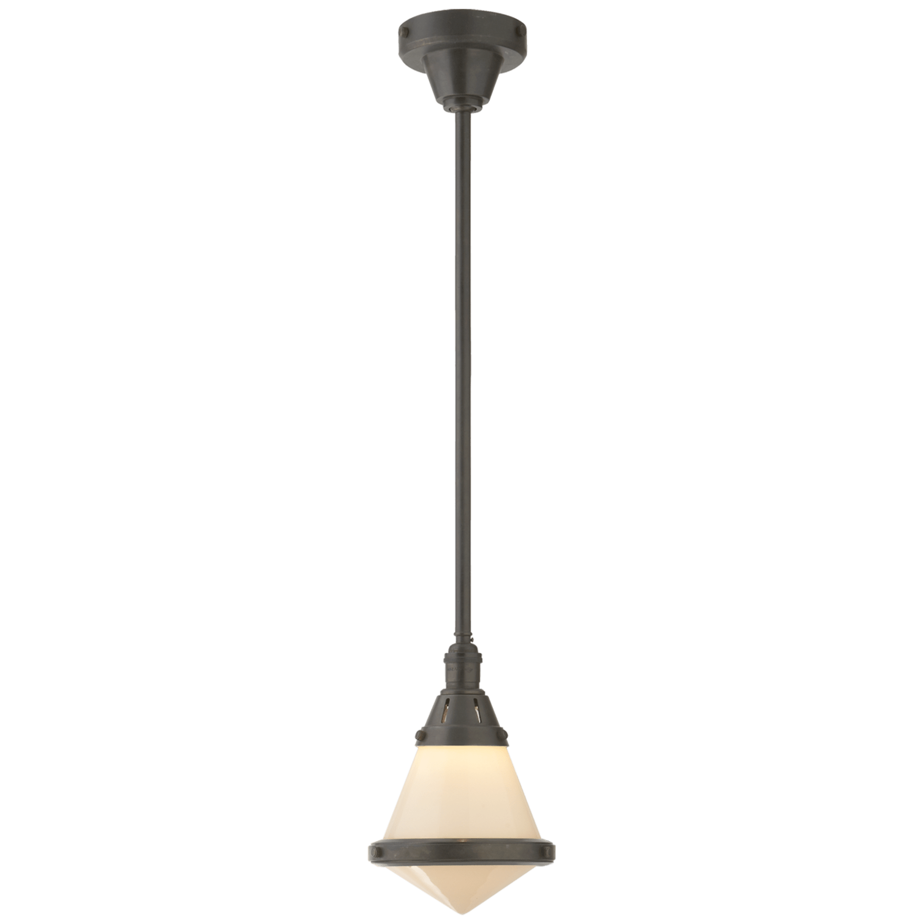 Visual Comfort Gale Petite Pendant Light Mini-Pendants Visual Comfort & Co. Bronze White Glass 