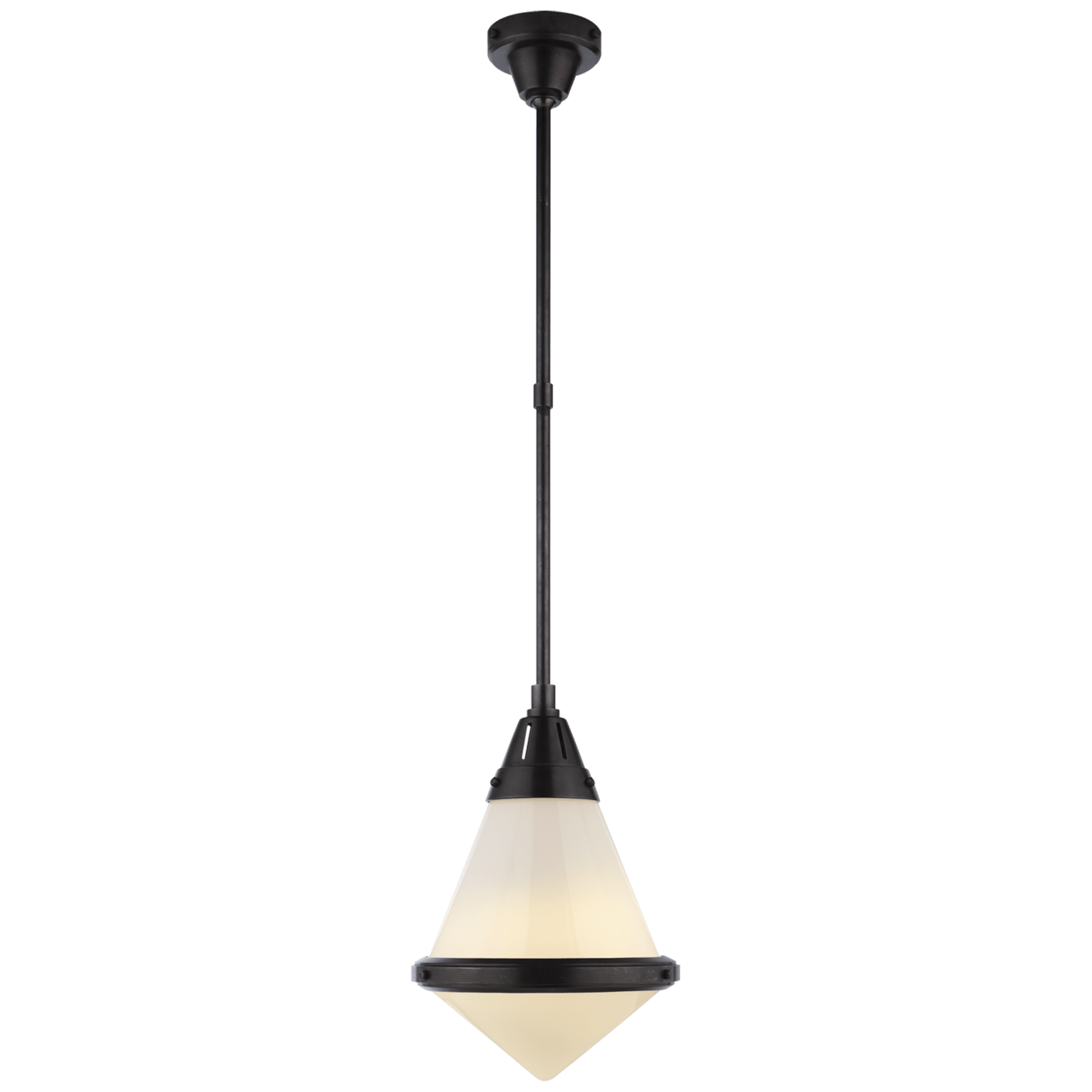 Visual Comfort Gale Small Pendant Mini-Pendants Visual Comfort & Co. Bronze White Glass 