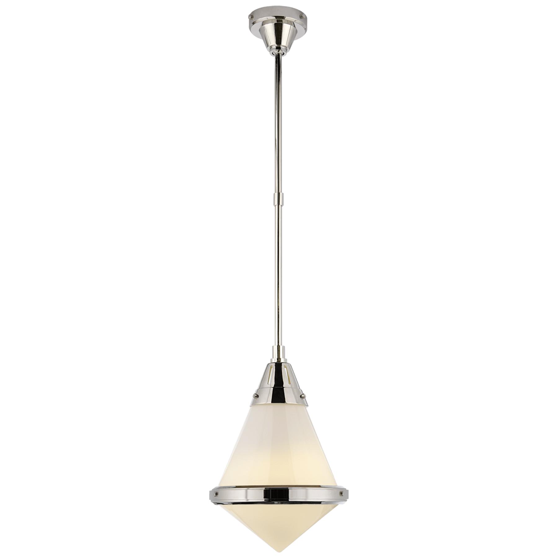 Visual Comfort Gale Small Pendant Mini-Pendants Visual Comfort & Co. Polished Nickel White Glass 