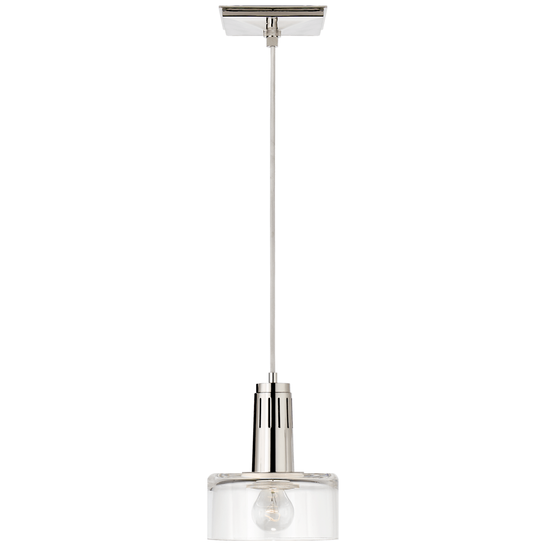 Visual Comfort Iris Single Pendant Pendants Visual Comfort & Co. Polished Nickel Clear Glass 