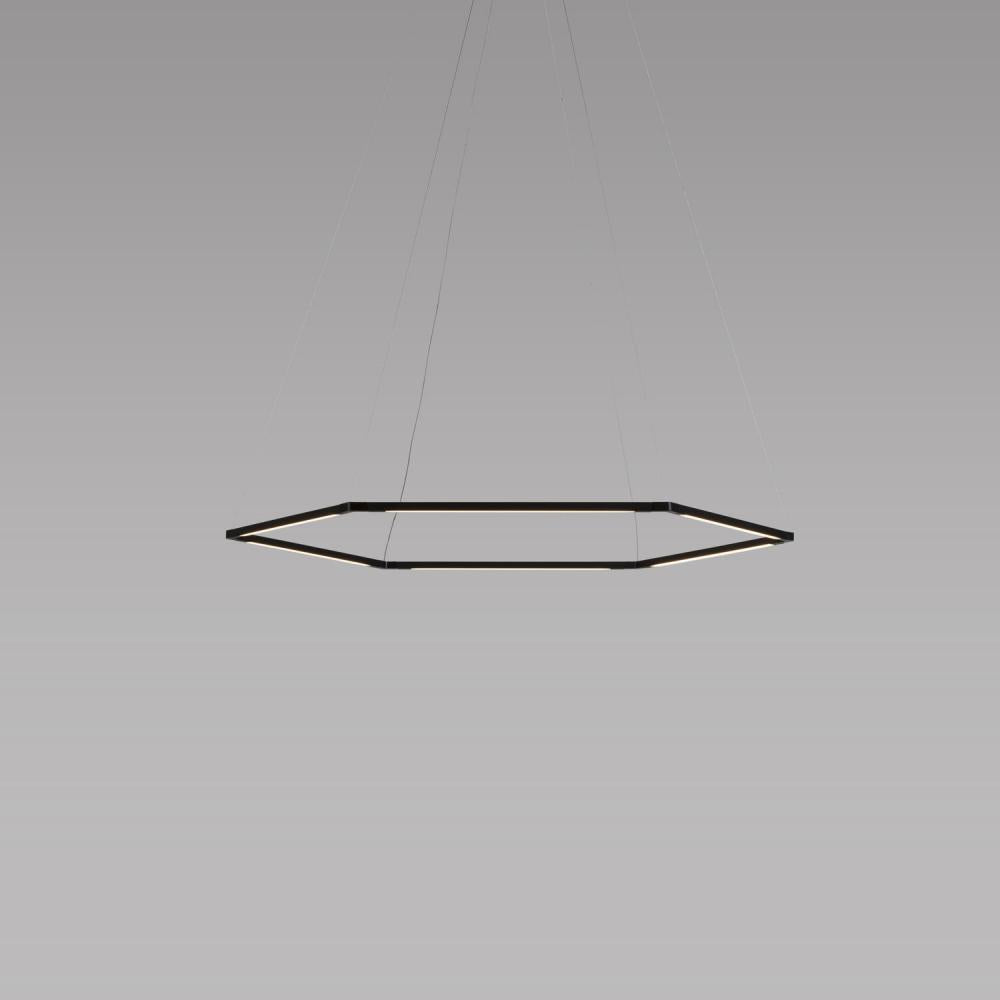 Koncept Inc Z-Bar Pendant Small Honeycomb, Soft Warm, Matte Black, 36" x 32" ZBP-16-H-SW-MTB-CNP