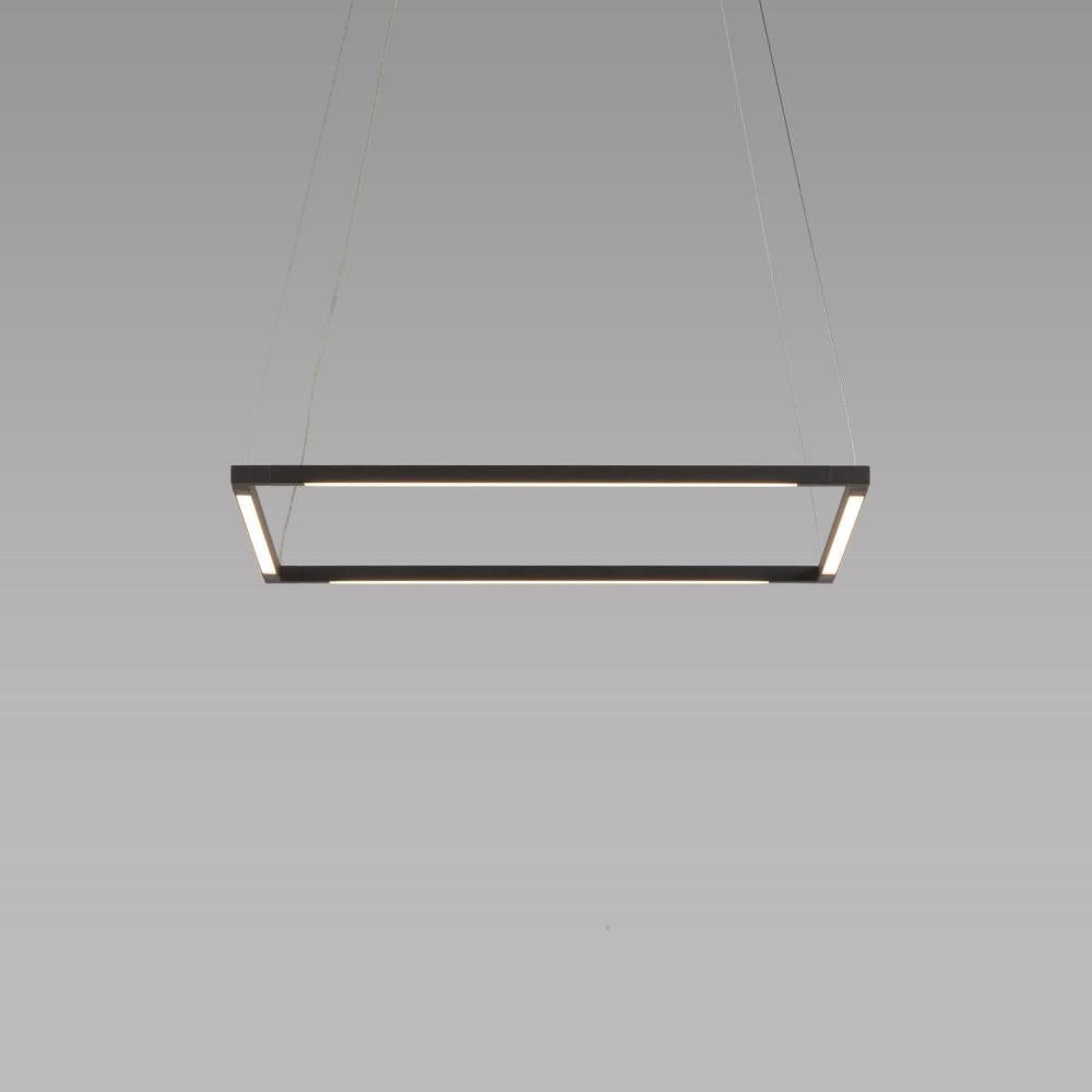 Koncept Inc Z-Bar Pendant Small Square, Soft Warm, Matte Black, 18" x 18" ZBP-16-S-SW-MTB-CNP