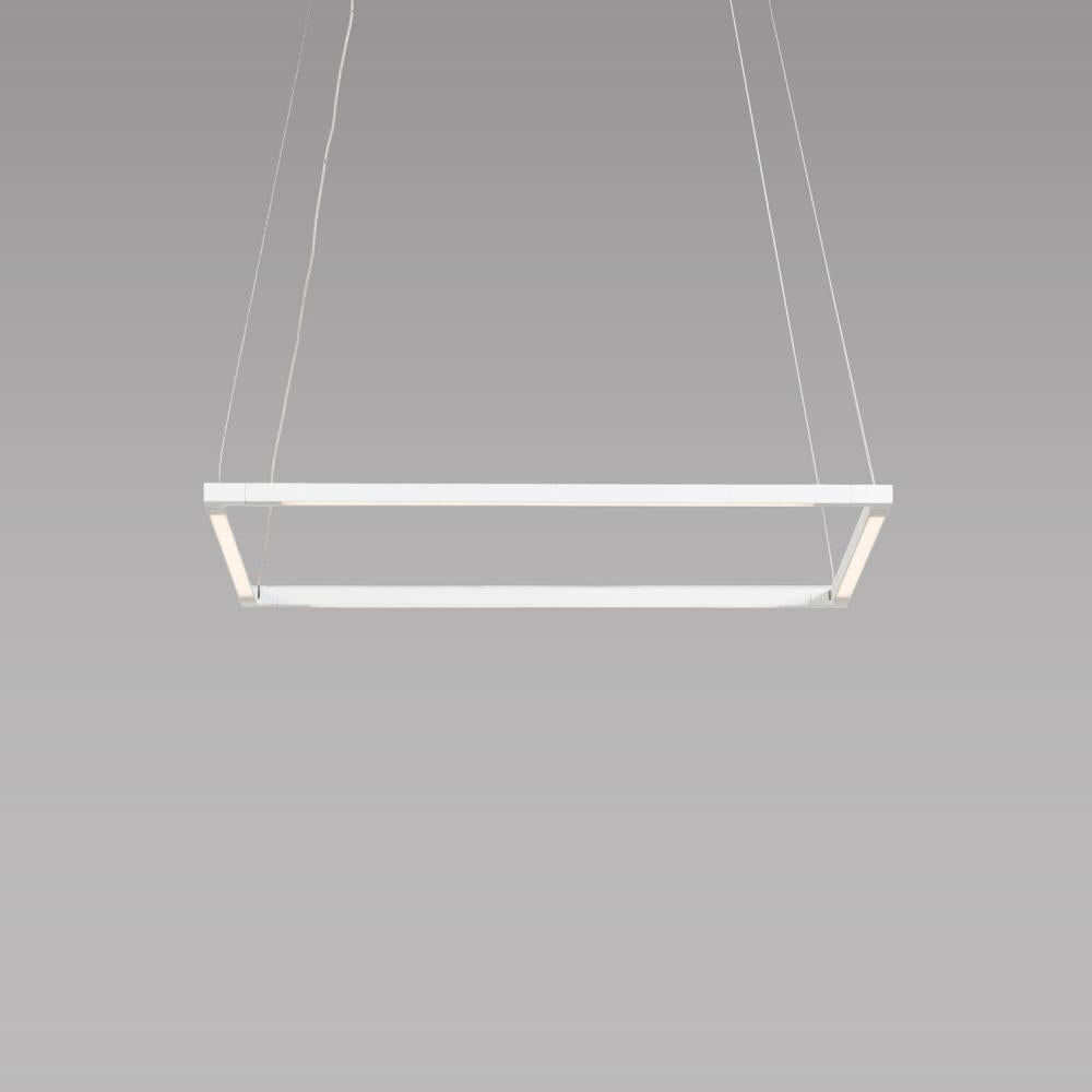 Koncept Inc Z-Bar Pendant Small Square, Soft Warm, Matte White, 18" x 18" ZBP-16-S-SW-MWT-CNP