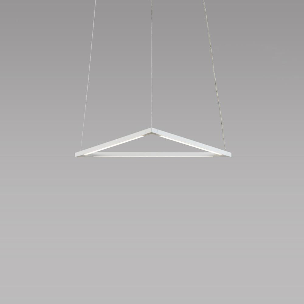 Koncept Inc Z-Bar Pendant Small Triangle, Soft Warm, Matte White, 18" x 16" ZBP-16-T-SW-MWT-CNP