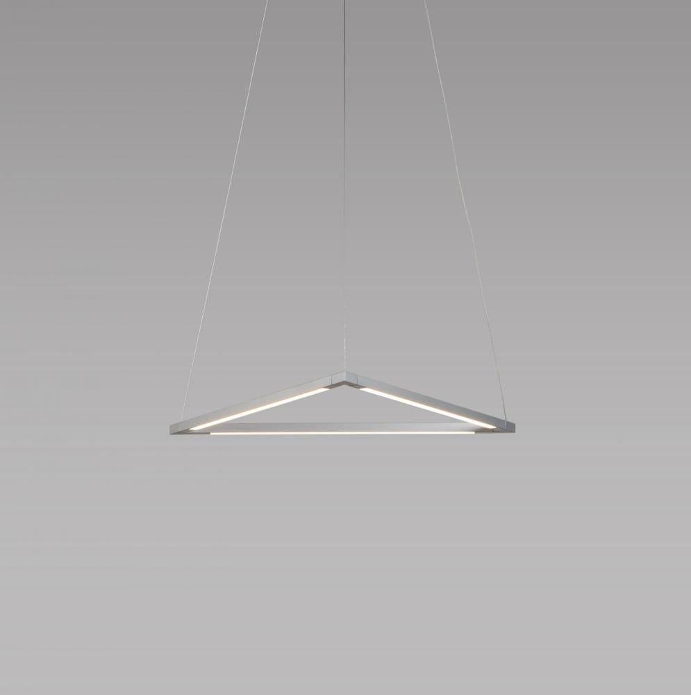 Koncept Inc Z-Bar Pendant Small Triangle, Soft Warm, Silver, 18" x 16" ZBP-16-T-SW-SIL-CNP