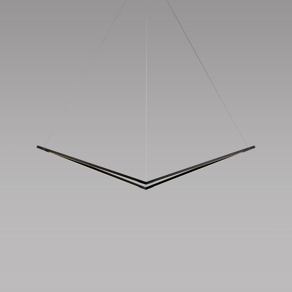 Koncept Inc Z-Bar Pendant Medium Bird, Soft Warm, Matte Black, 49" x 15" x 9.3" ZBP-24-B-SW-MTB-CNP