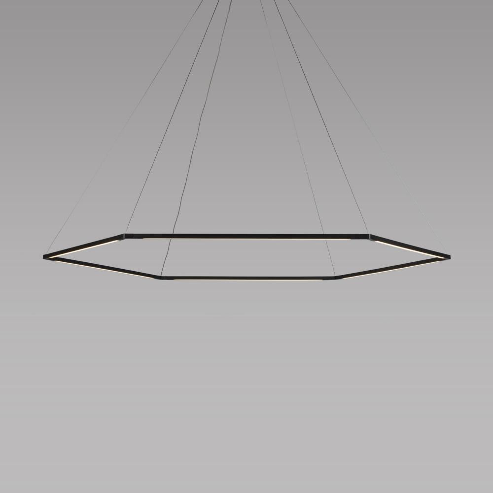 Koncept Inc Z-Bar Pendant Medium Honeycomb, Soft Warm, Matte Black, 52" x 45" ZBP-24-H-SW-MTB-CNP