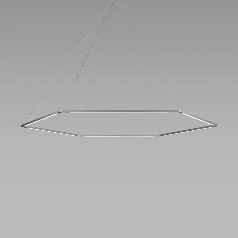 Koncept Inc Z-Bar Pendant Medium Honeycomb, Soft Warm, Silver, 52" x 45" ZBP-24-H-SW-SIL-CNP