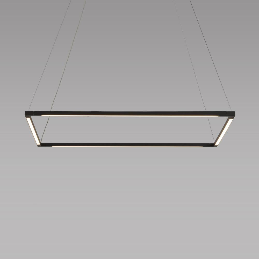 Koncept Inc Z-Bar Pendant Medium Square, Soft Warm, Matte Black, 26" x 26" ZBP-24-S-SW-MTB-CNP