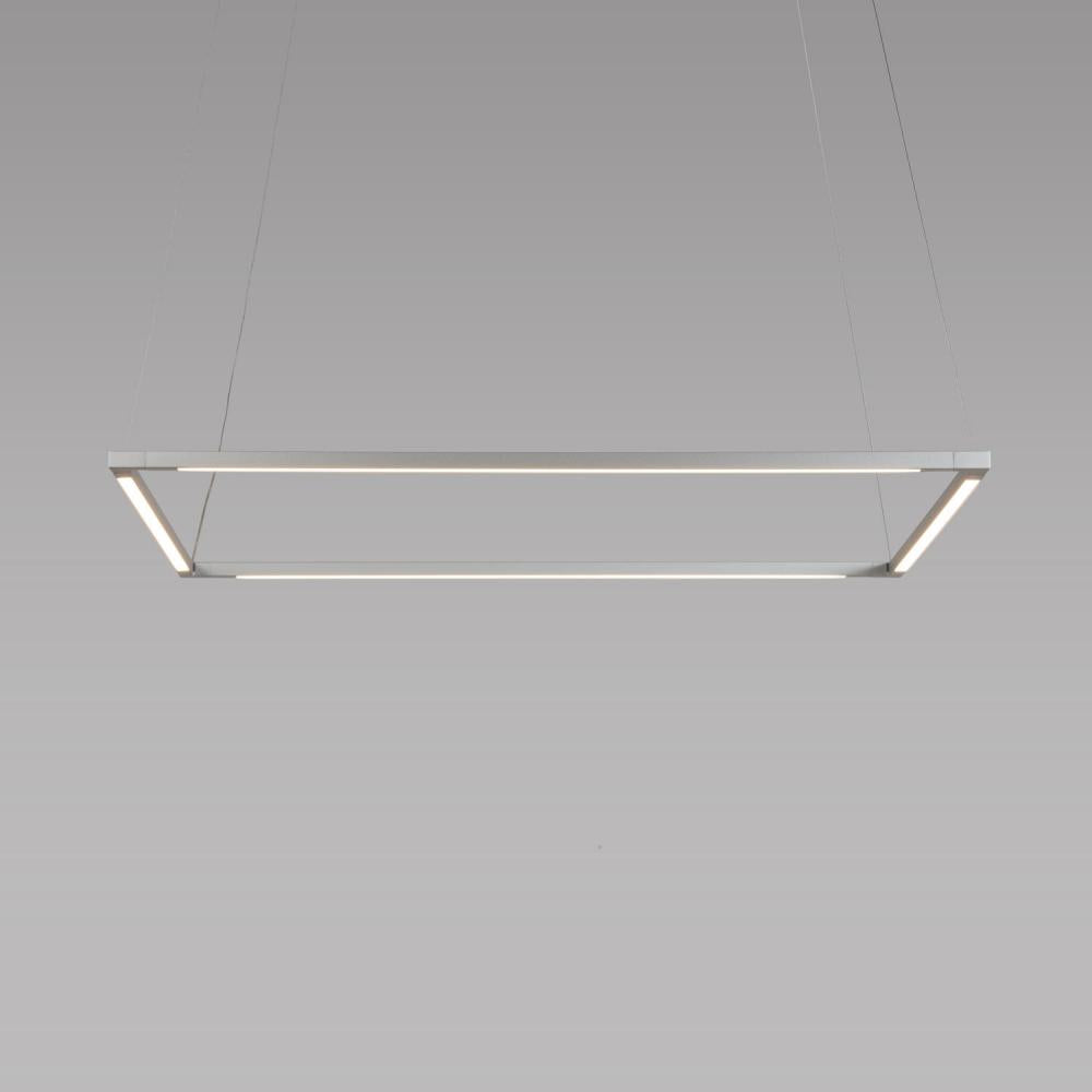 Koncept Inc Z-Bar Pendant Medium Square, Soft Warm, Silver, 26" x 26" ZBP-24-S-SW-SIL-CNP