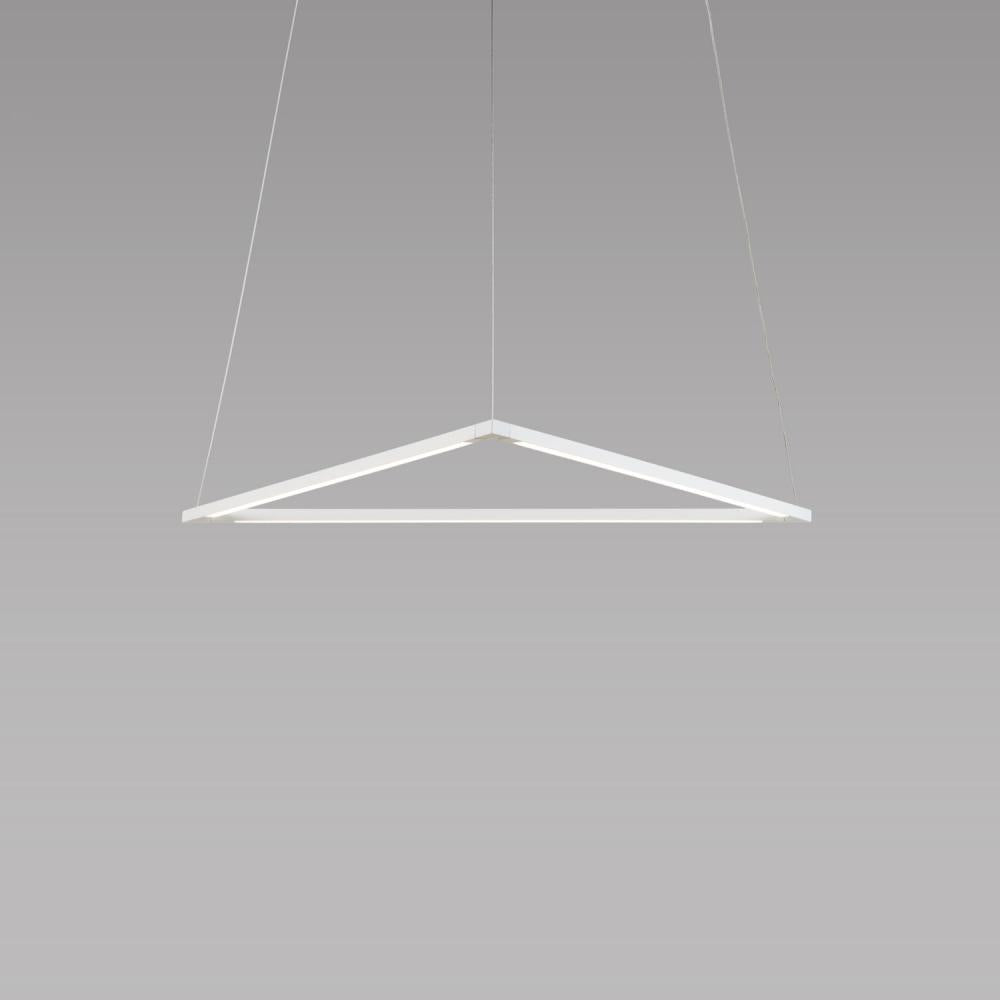 Koncept Inc Z-Bar Pendant Medium Triangle, Soft Warm, Matte White, 26" x 23" ZBP-24-T-SW-MWT-CNP