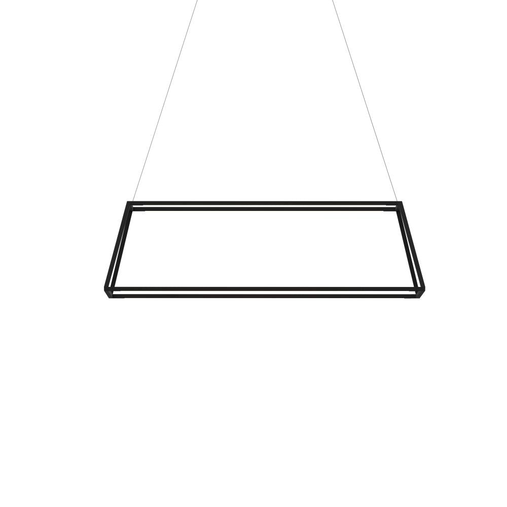 Koncept Inc Z-Bar Pendant Rise Small Rectangle, Soft Warm, Matte Black, 40" x 14" x 12" ZBP-38-RR-SW-MTB-CNP