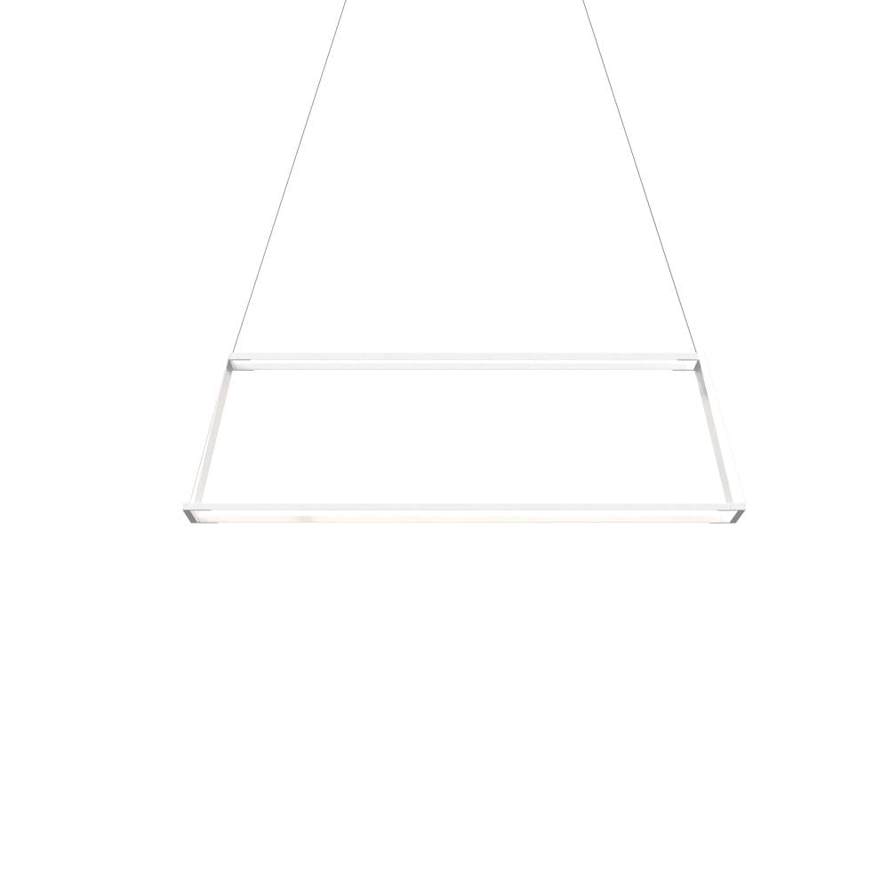 Koncept Inc Z-Bar Pendant Rise Small Rectangle, Soft Warm, Matte White, 40" x 14" x 12" ZBP-38-RR-SW-MWT-CNP