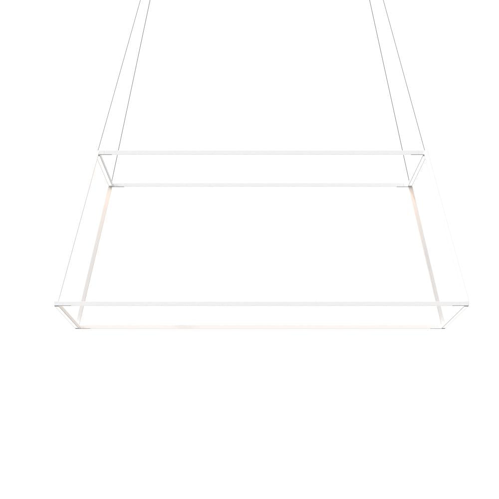 Koncept Inc Z-Bar Pendant Rise Large Square, Soft Warm, Matte White, 51" x 51" x 20" ZBP-48-RS-SW-MWT-CNP