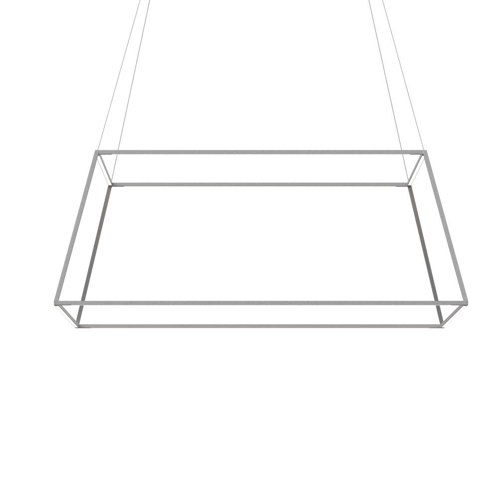 Koncept Inc Z-Bar Pendant Rise Large Square, Soft Warm, Silver, 51" x 51" x 20" ZBP-48-RS-SW-SIL-CNP